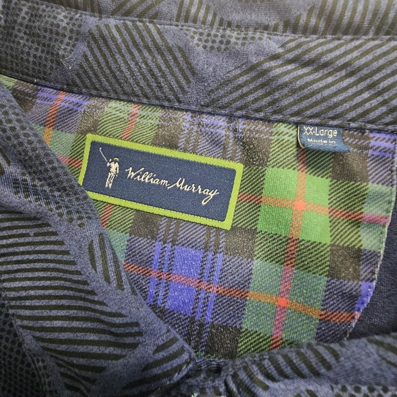 William Murray Navy Blue & Black Golf Polo Shirt Mens XX-Large Geometric‎ - Picture 4 of 9